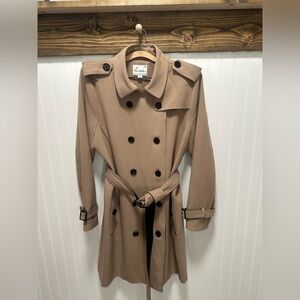 Linea by Louis Dell'Olio Beige Double Breasted Tan  Trench Coat Sz 16 Classic